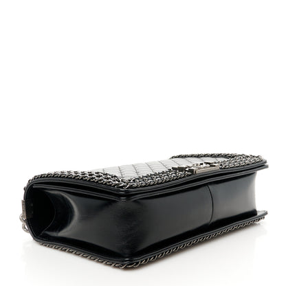 Chanel Glazed Calfskin Quilted New Medium Boy Chained Flap Black 4 of 10