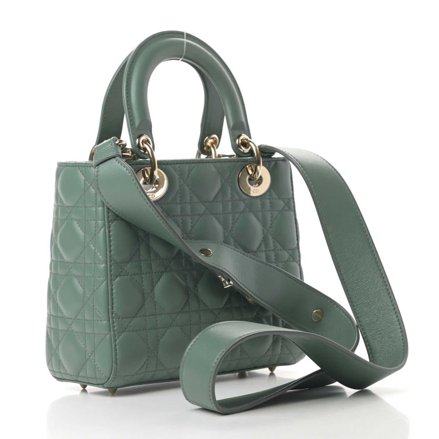 Christian Dior Lambskin Cannage Small My ABCDior Lady Dior Army Green 3 of 12