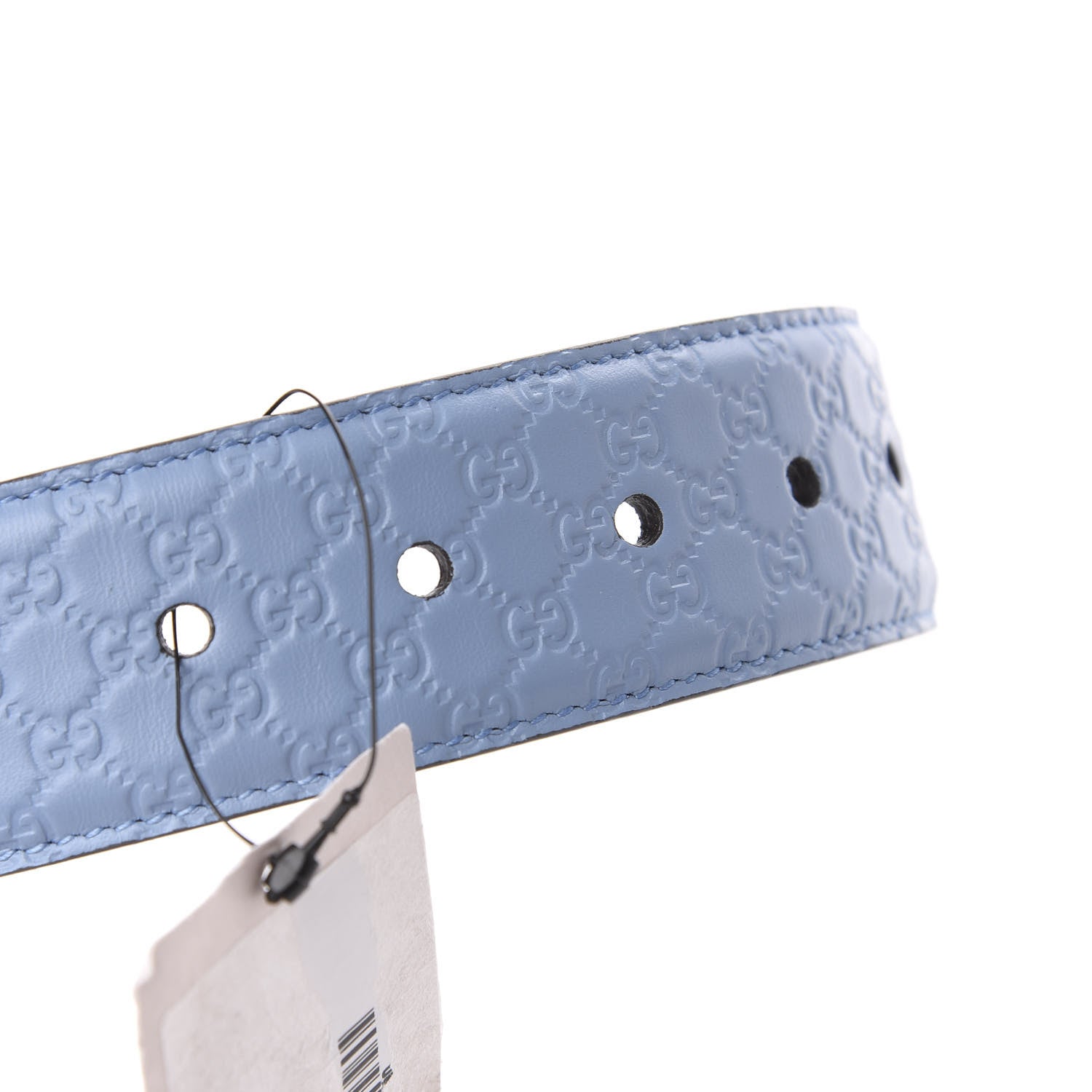 Gucci Soft Microguccissima Margaux Calfskin Belt 90 36 Mineral Blue 5 of 5