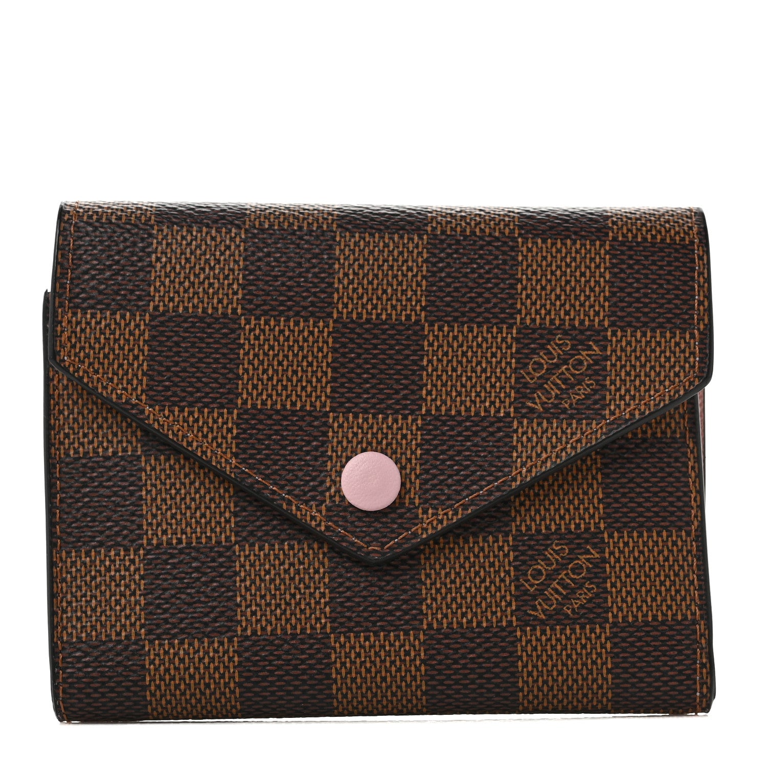 Louis Vuitton Damier Ebene Victorine Wallet Rose Ballerine 1 of 6