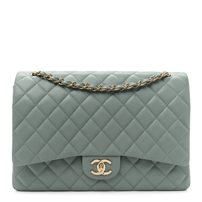 Chanel Caviar Quilted Maxi Double Flap Light Blue 1 of 15