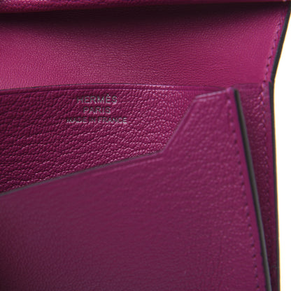 Hermes Chevre Mysore Mini Bearn Wallet Rose Pourpre 6 of 8