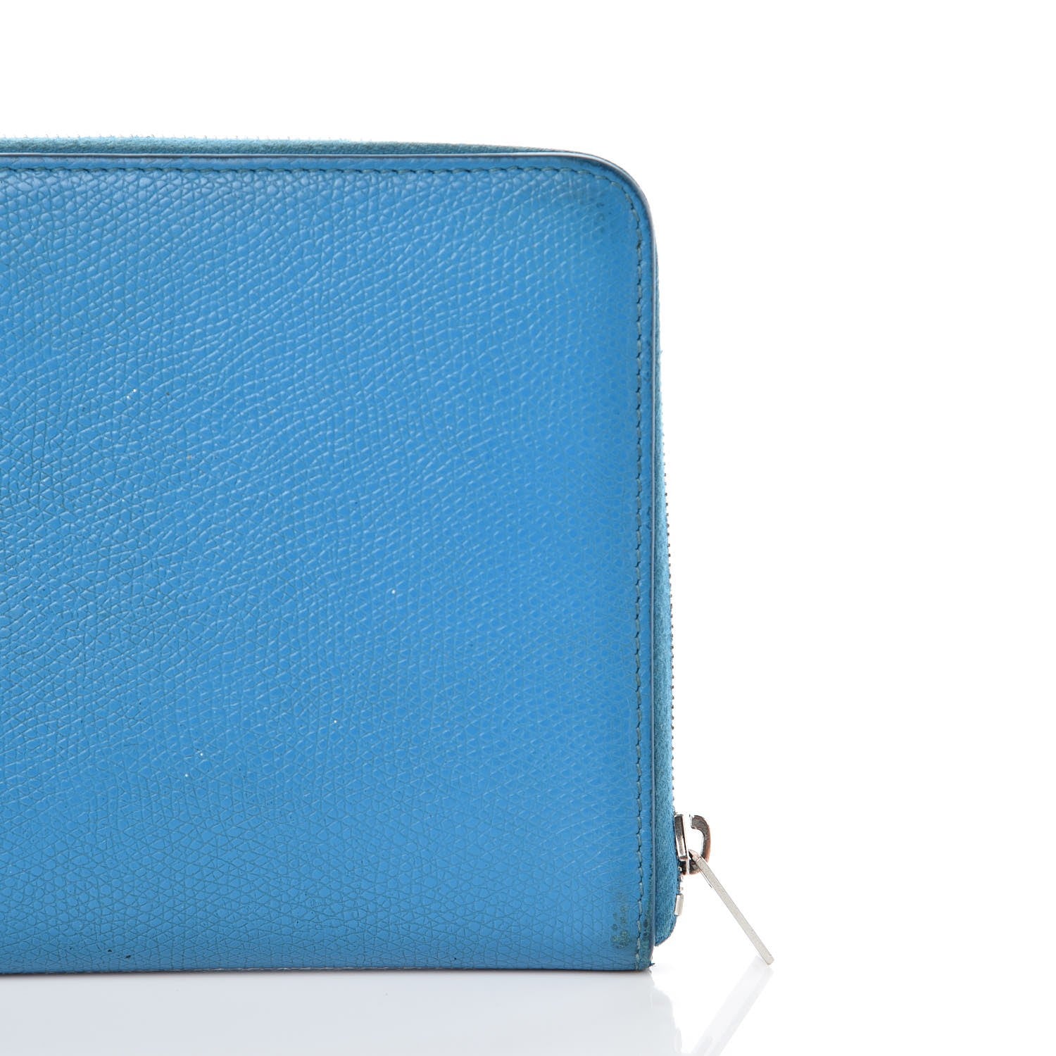 Celine Drummed Calfskin Zip Around Organizer Wallet Turquoise 8 of 17