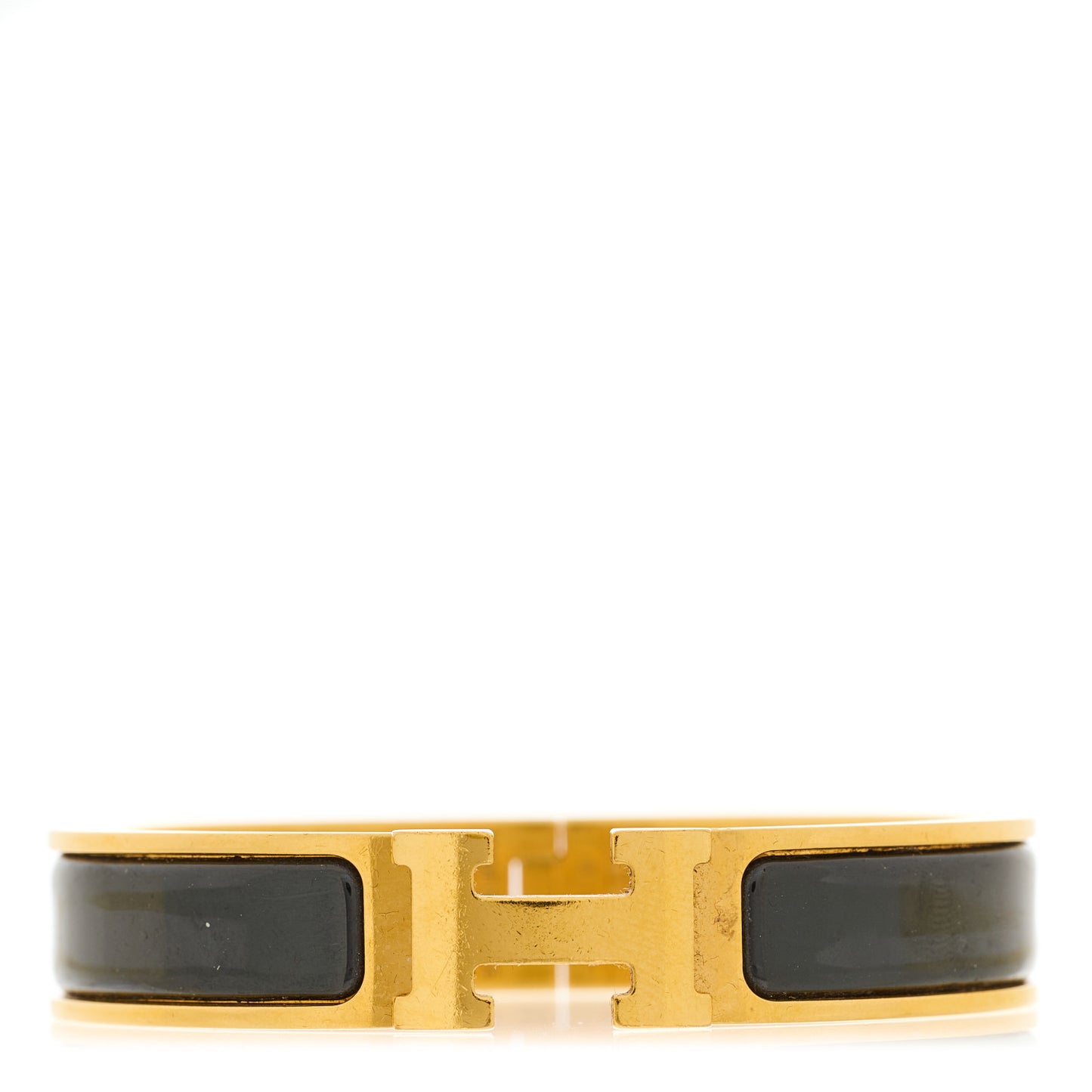 Enamel Narrow Clic Clac H Bracelet PM Black