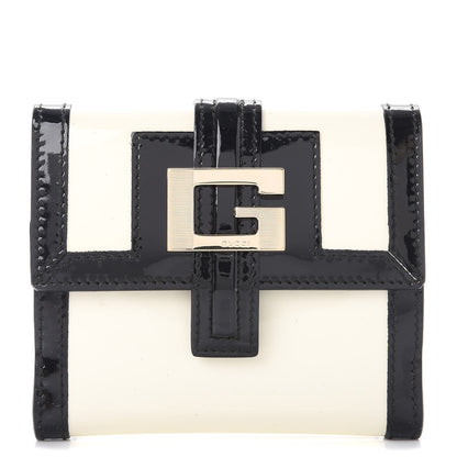 Gucci Patent G Compact Wallet White Black 1 of 11