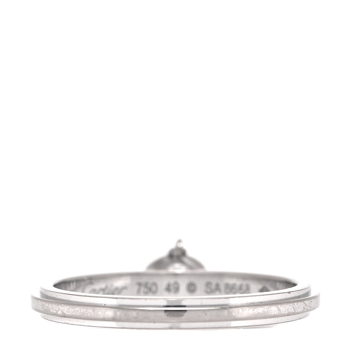 Cartier 18K White Gold Diamond D'Amour Charm Ring 49 4.75 7 of 7