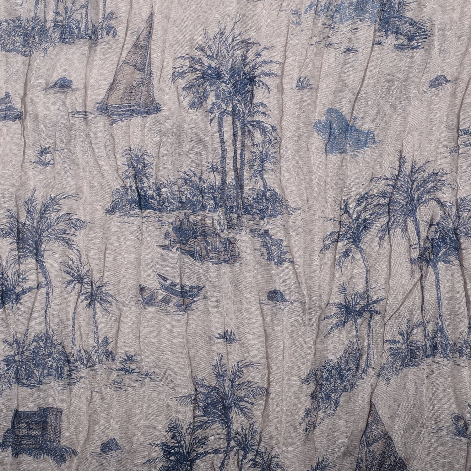 Louis Vuitton Cotton Linen Toile Etole De Louis Pareo Blue 5 of 7