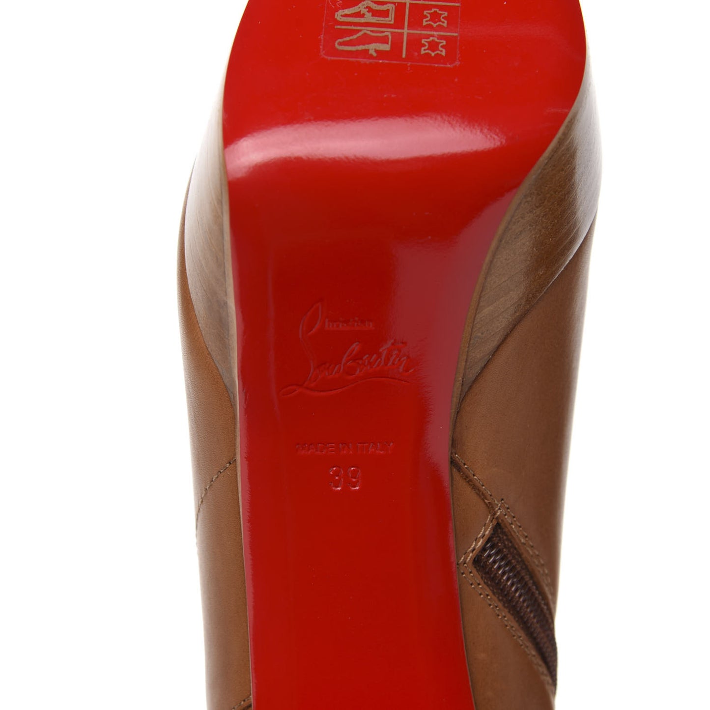 Calfskin Janis Alta 120 Booties 39 Cuoio