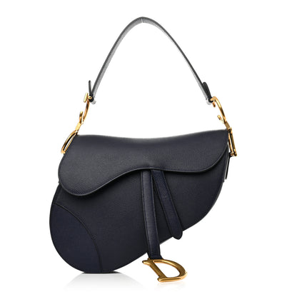 Christian Dior Grained Calfskin Saddle Bag Navy 1 of 10
