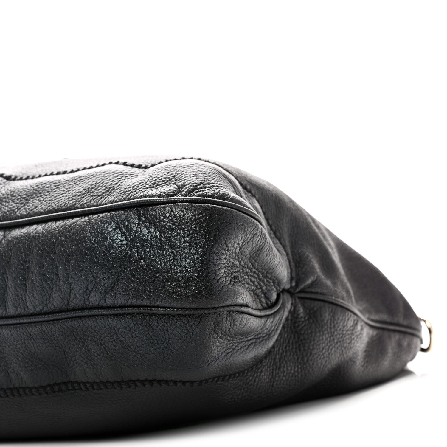 Gucci Pebbled Calfskin Medium New Jackie Shoulder Bag Black