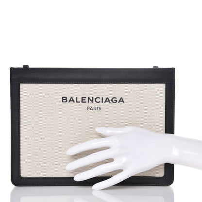Balenciaga Cotton Canvas Pochette Crossbody Bag Black 2 of 9