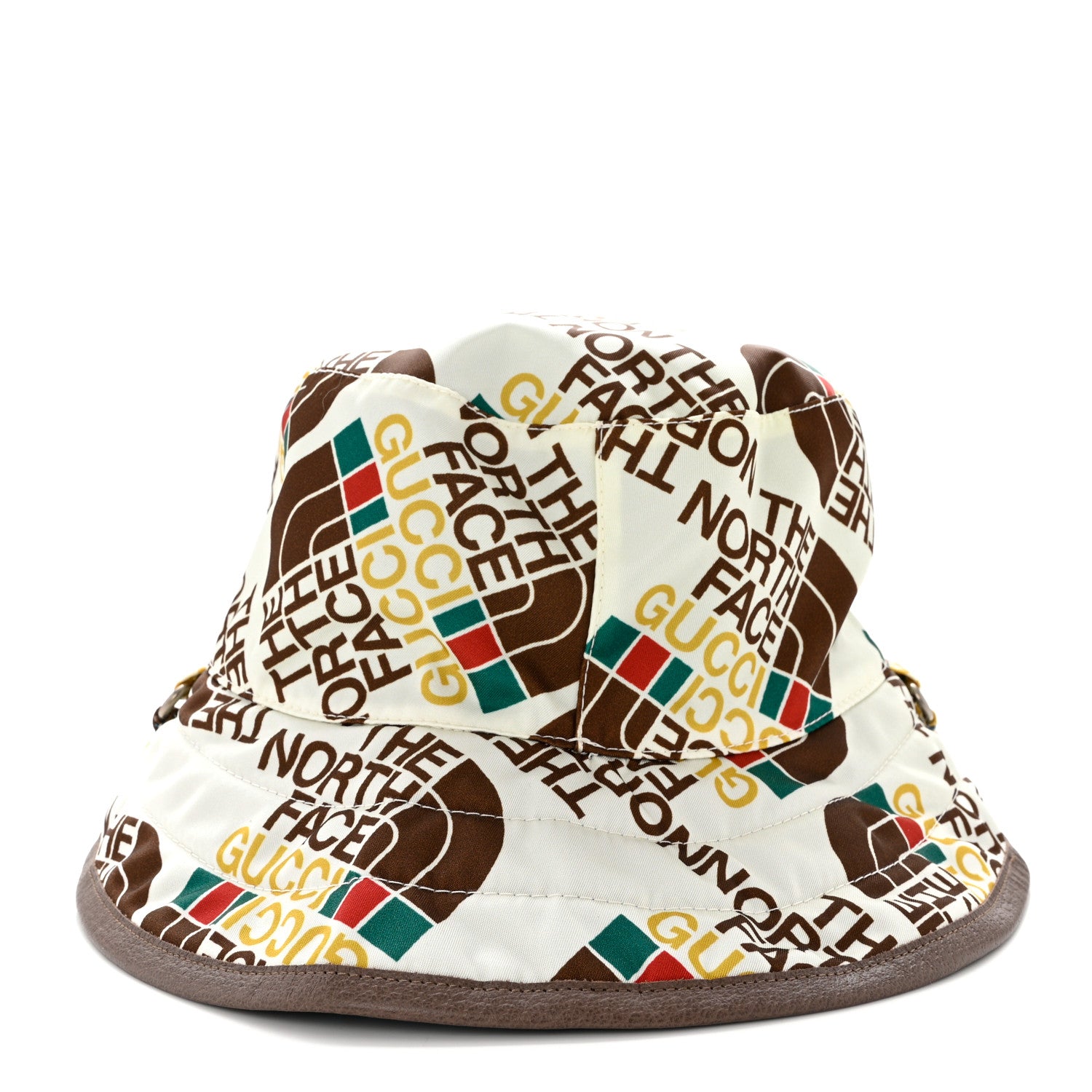 Gucci X THE NORTH FACE Nylon Reversible Self-Tie Bucket Hat S Beige Sky Blue 6 of 15