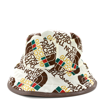 Gucci X THE NORTH FACE Nylon Reversible Self-Tie Bucket Hat S Beige Sky Blue 6 of 15
