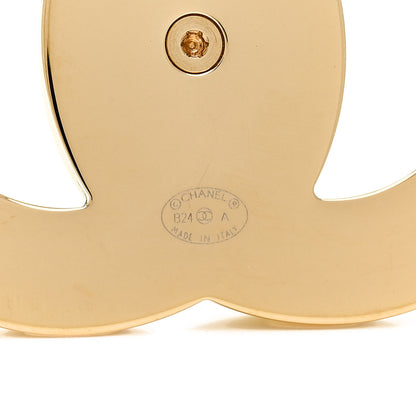 Chanel Resin CC Turnlock Brooch Gold Pearly White 3 of 4