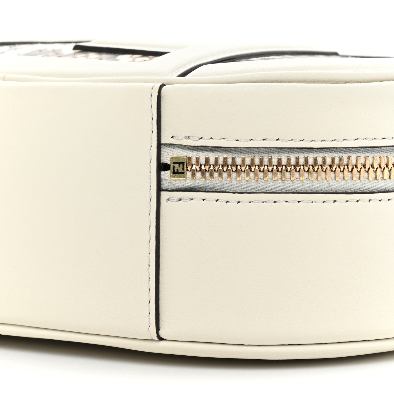 Fendi Vitello Grace Elaphe Python Print O'Lock Mini Camera Case White Ice Daisy Roccia 8 of 9
