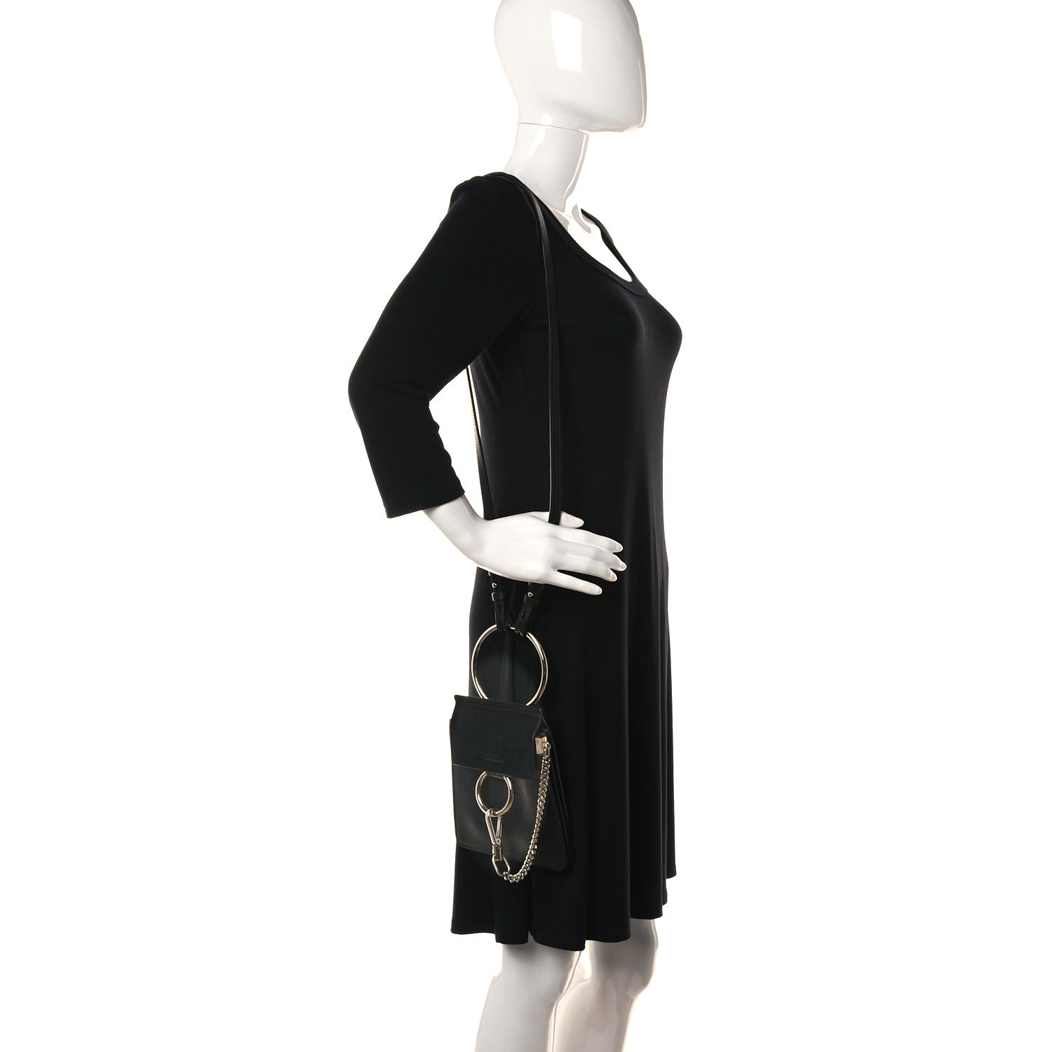 Chloe Suede Calfskin Mini Faye Bracelet Bag Black 2 of 9