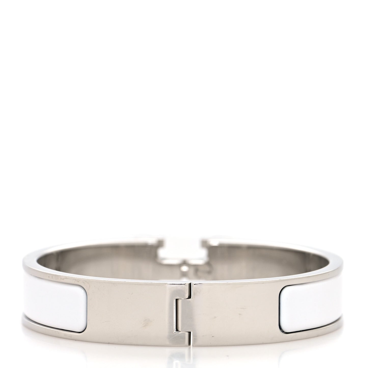 Enamel Narrow Clic Clac H Bracelet PM White