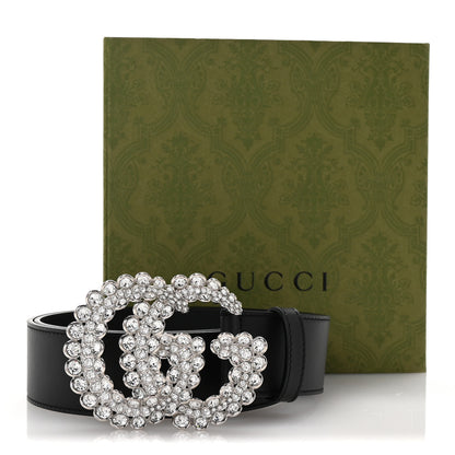 Gucci Calfskin Crystal Double G 40mm Belt 80 32 Black 6 of 6