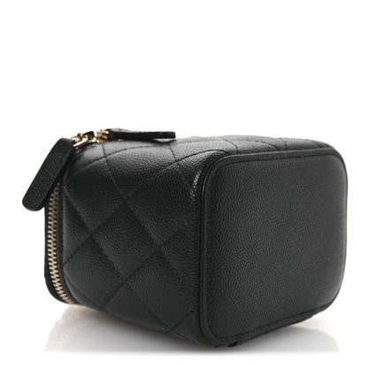 Chanel Caviar Quilted Mini Vanity Case With Chain Black 4 of 13