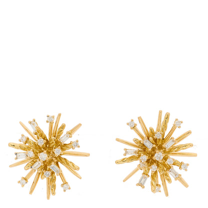 David Yurman 18K Yellow Gold Diamond Supernova Stud Earrings 1 of 4