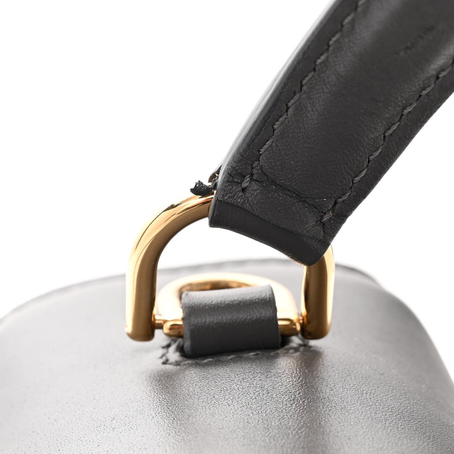Satinated Calfskin Small 16 Top Handle Bag Gray