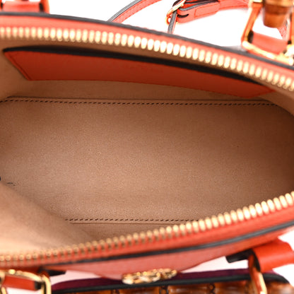 Gucci Textured Dollar Calfskin Mini Diana Dome Tote Bag Deep Orange Spicy Cyclamin 5 of 11