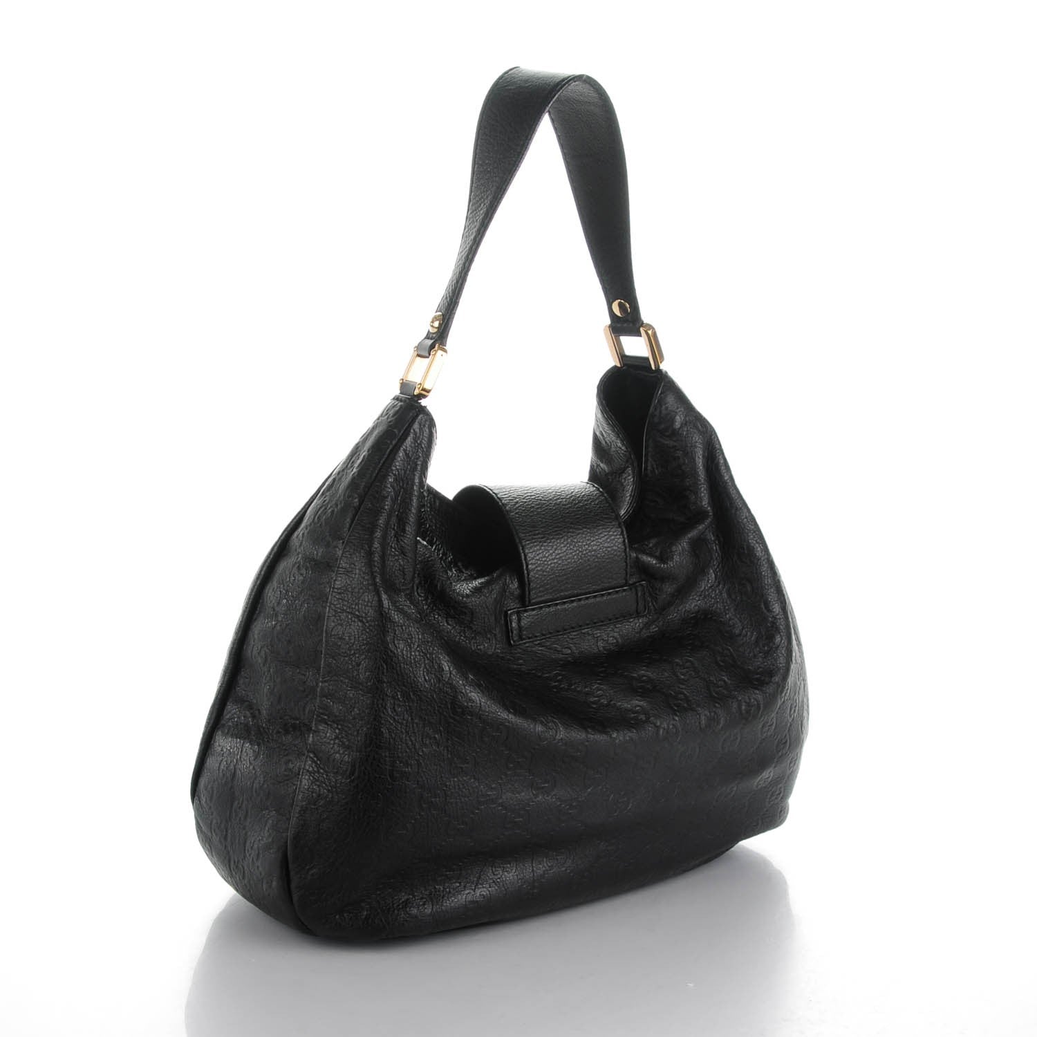Gucci Guccissima Large New Ladies Web Hobo Black 3 of 6