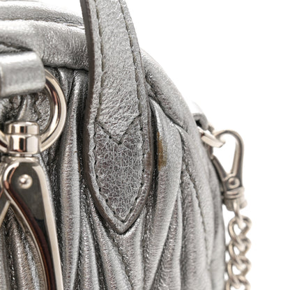 Miu Miu Metallic Nappa Matelasse Lux Mini Backpack Cromo 13 of 13