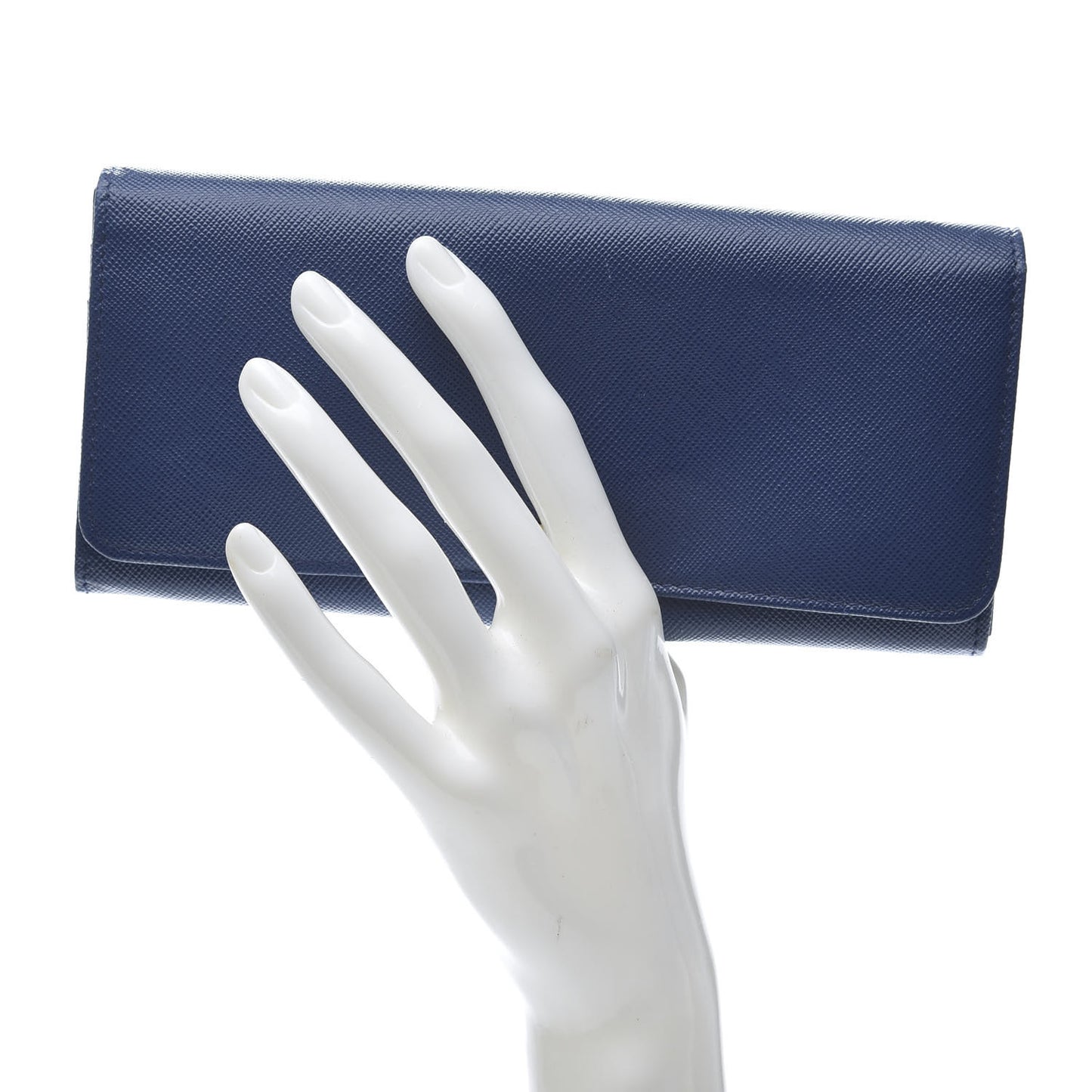 Saffiano Metal Continental Flap Wallet Bluette