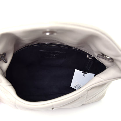Saint Laurent Lambskin Quilted Toy Loulou Puffer Monogram Chain Satchel Crema Soft 5 of 9