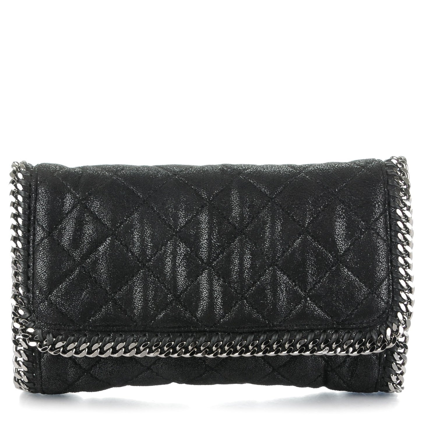 Shaggy Deer Quilted Falabella Clutch Black