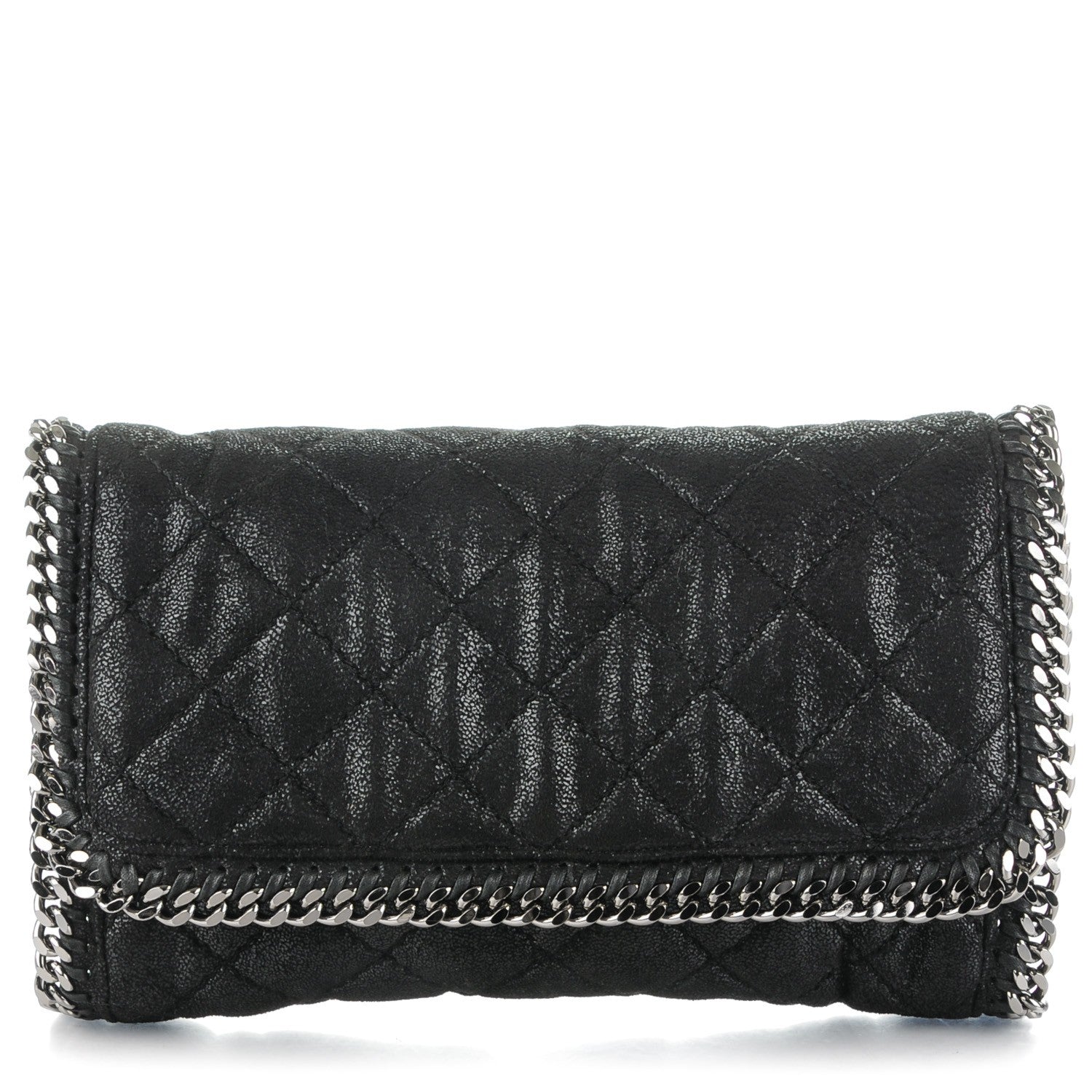 Stella McCartney Shaggy Deer Quilted Falabella Clutch Black 1 of 9