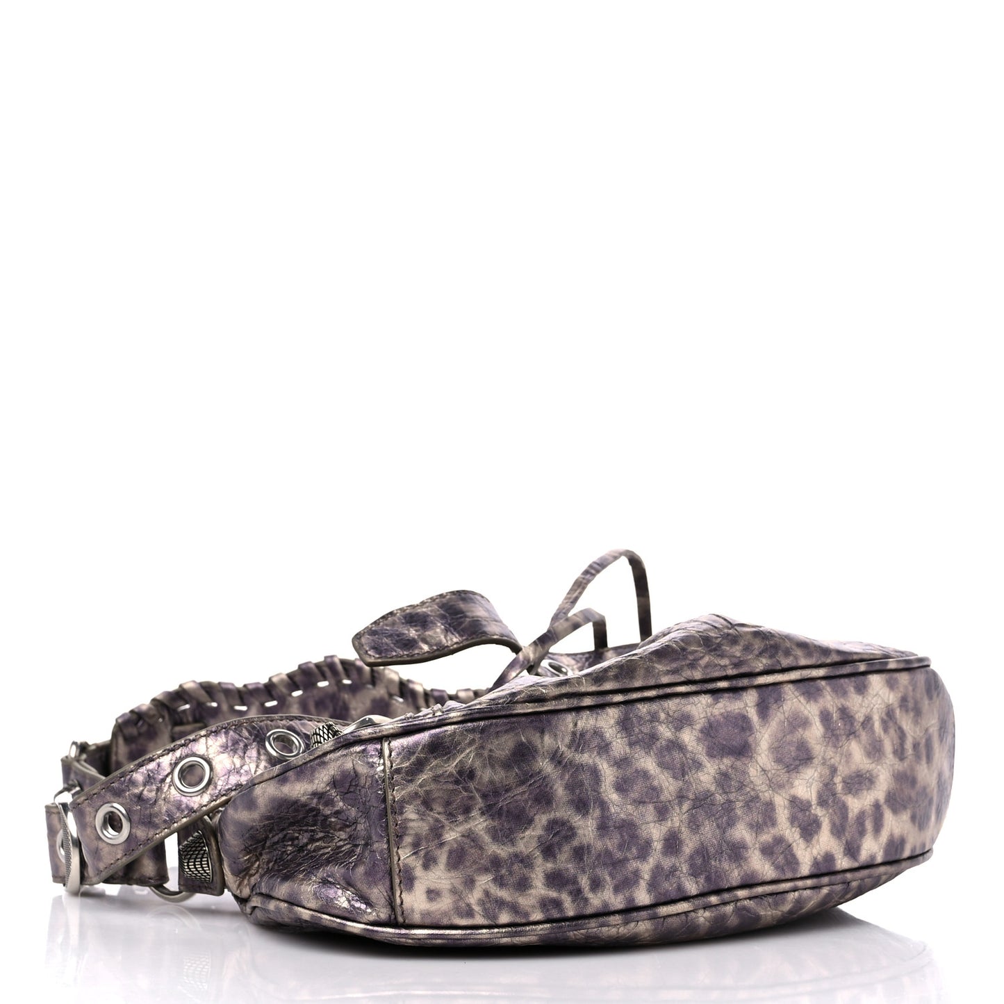 Metallic Agneau Arena Leopard Le Cagole Shoulder Bag XS Brown
