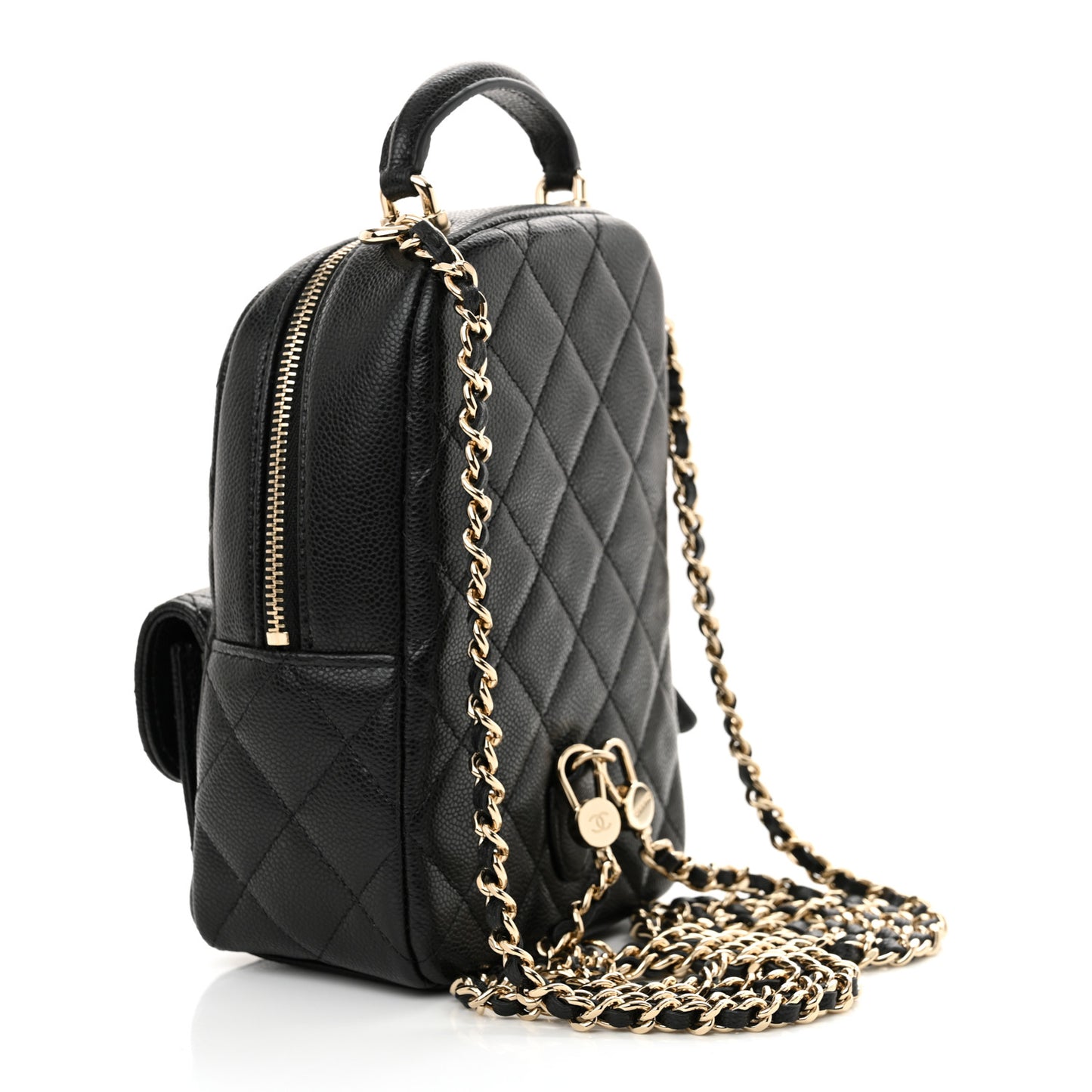 Caviar Quilted CC Mini Classic Backpack Black