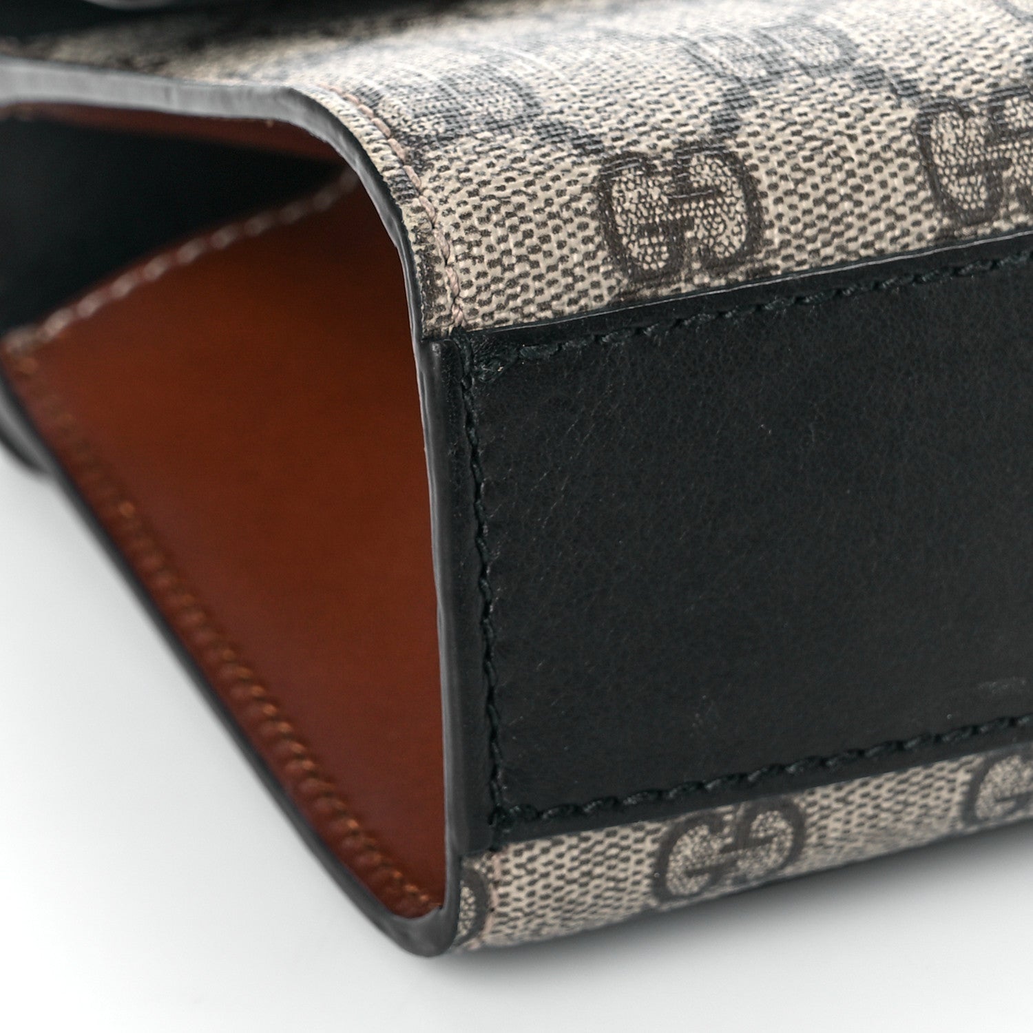 Gucci GG Supreme Monogram Calfskin Small Padlock Shoulder Bag Beige Black Cuir 9 of 14
