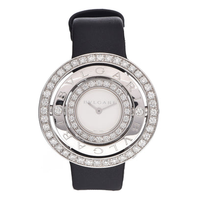 Bulgari 18K White Gold Satin Diamond Bezel 36mm Astrale Cerchi Quartz Watch 1 of 11
