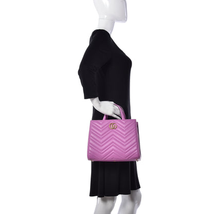 Gucci Calfskin Matelasse Small GG Marmont Tote Candy Mousse 3 of 10