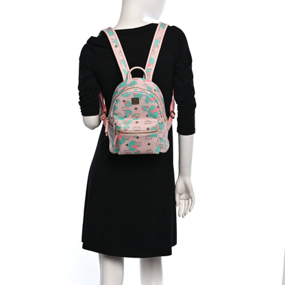 MCM Visetos Floral Leopard Mini Stark Backpack Pink 3 of 8