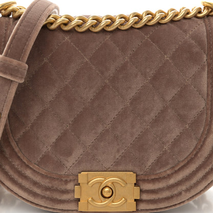 Chanel Velvet Quilted Small Boy Messenger Bag Beige 8 of 11