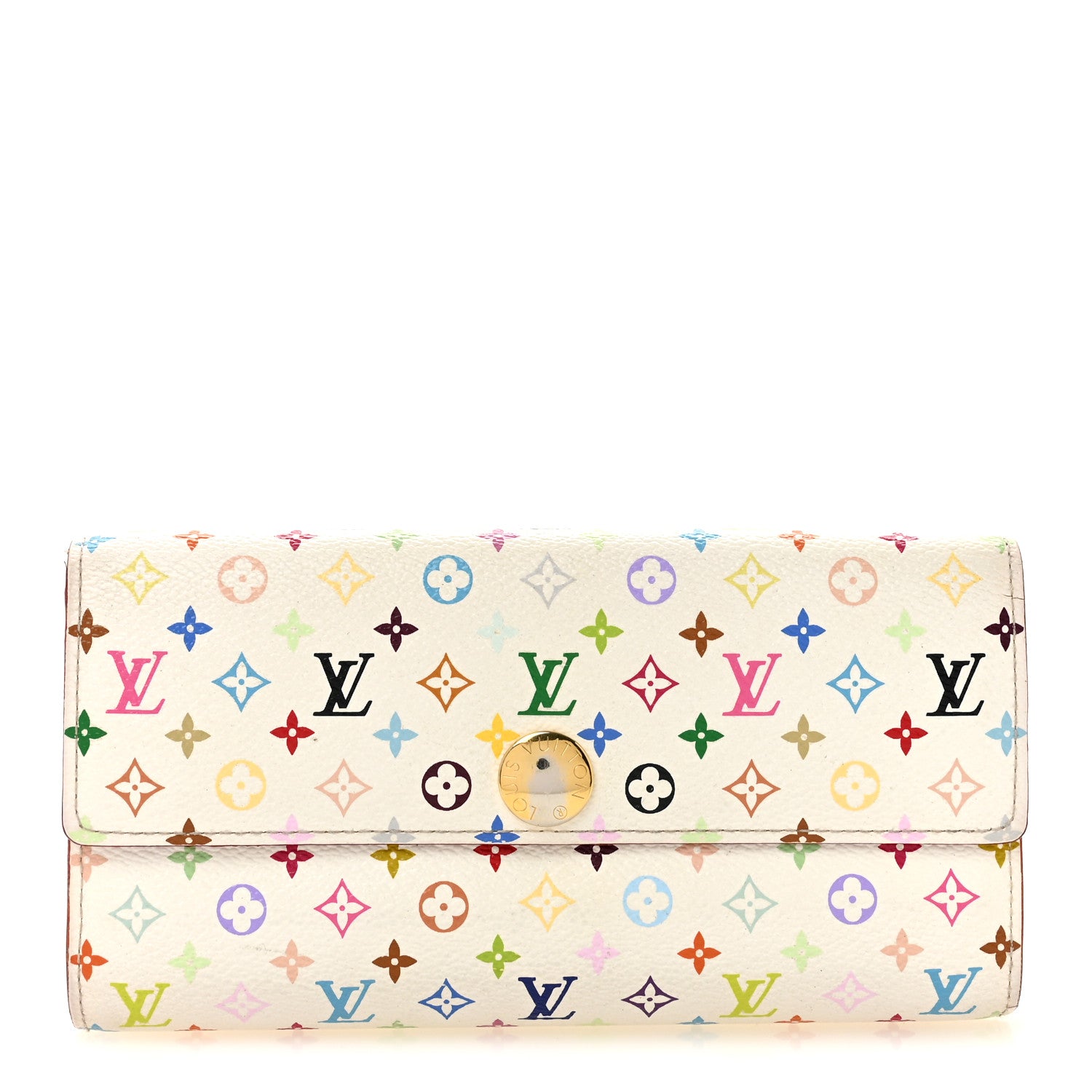 Louis Vuitton Monogram Multicolor Sarah Wallet White Litchi 1 of 13