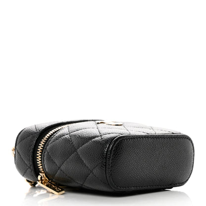 Chanel Caviar Quilted Small Handle With Care Vanity Case With Chain Black 4 of 8