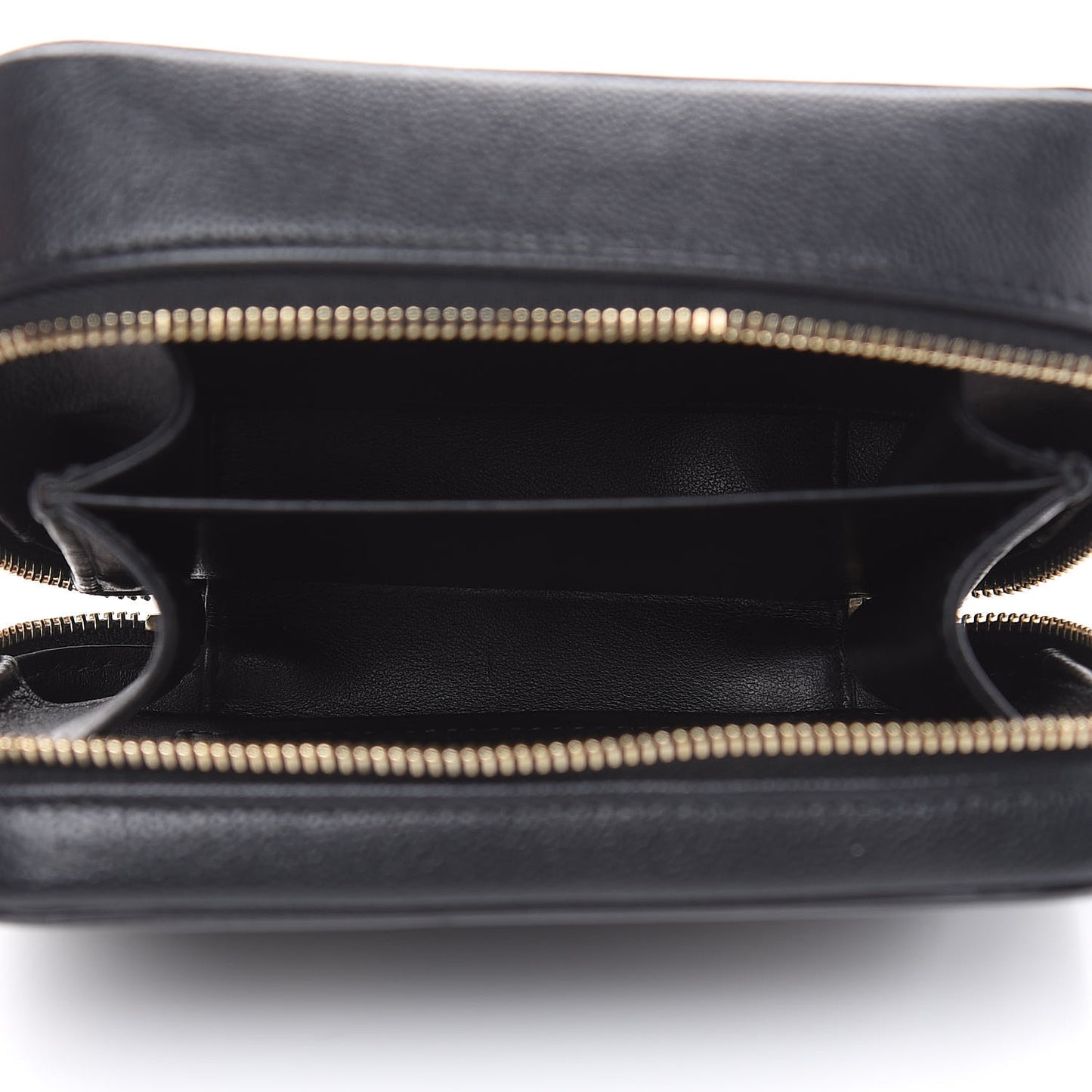Caviar Quilted CC Filigree Vanity Clutch With Chain Black