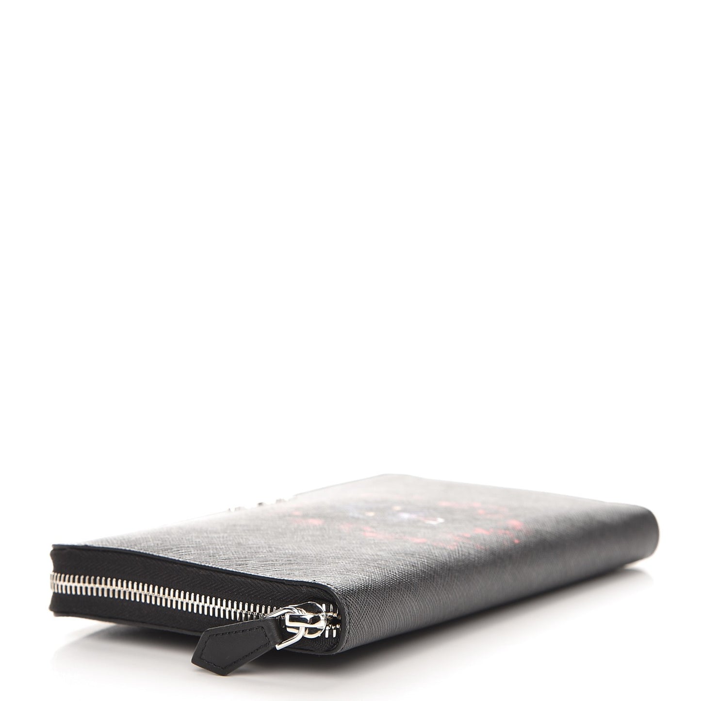 Canvas Jaguar Floral Print Travel Zipped Wallet Black