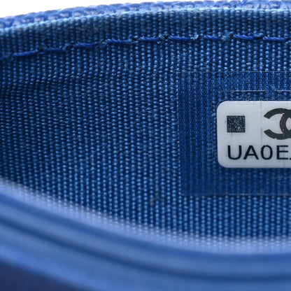 Chanel Caviar Quilted Studded CC Card Holder Blue 8 of 9