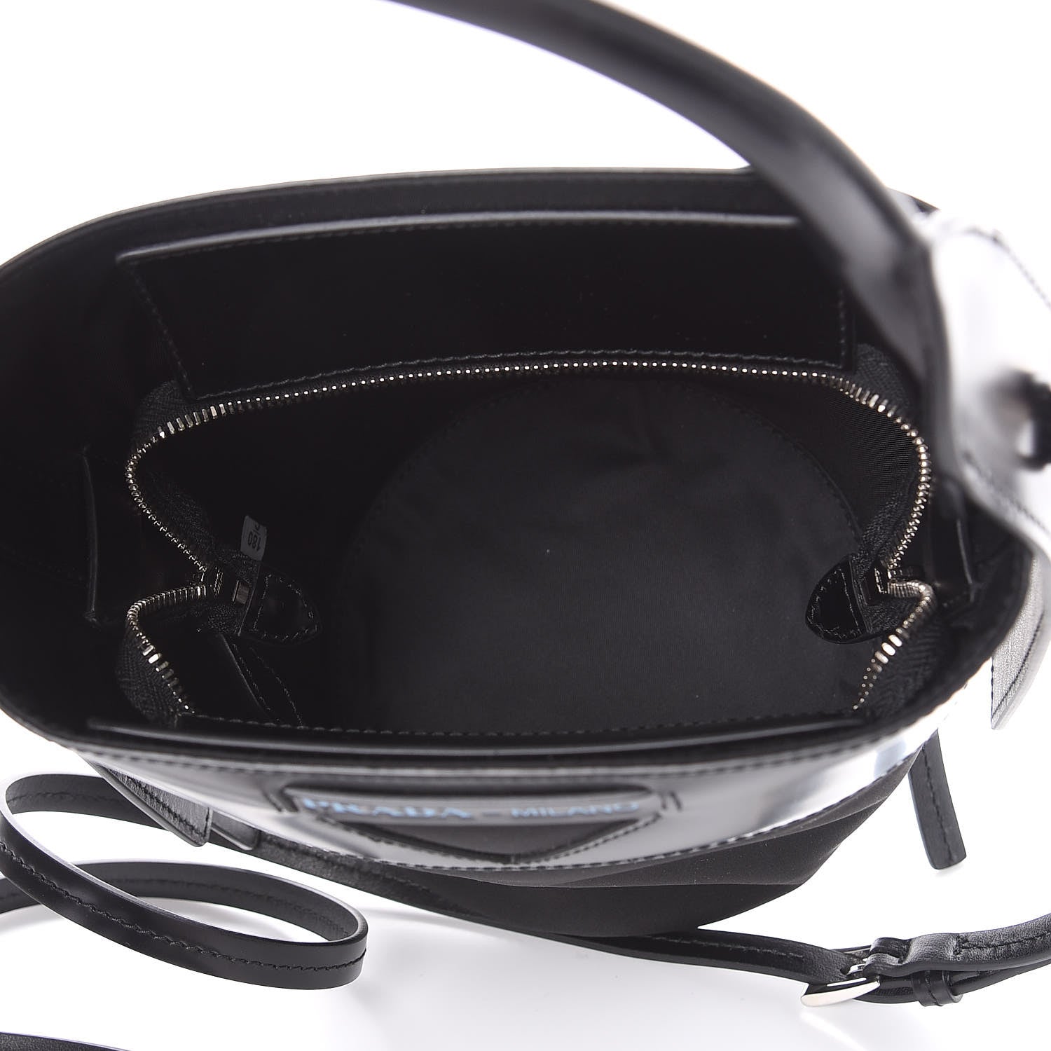 Prada Tessuto Spazzolato Ouverture Bucket Bag Black 5 of 7