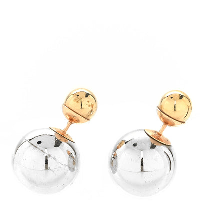 Christian Dior Mise En Dior Tribal Earrings Silver Gold 1 of 5