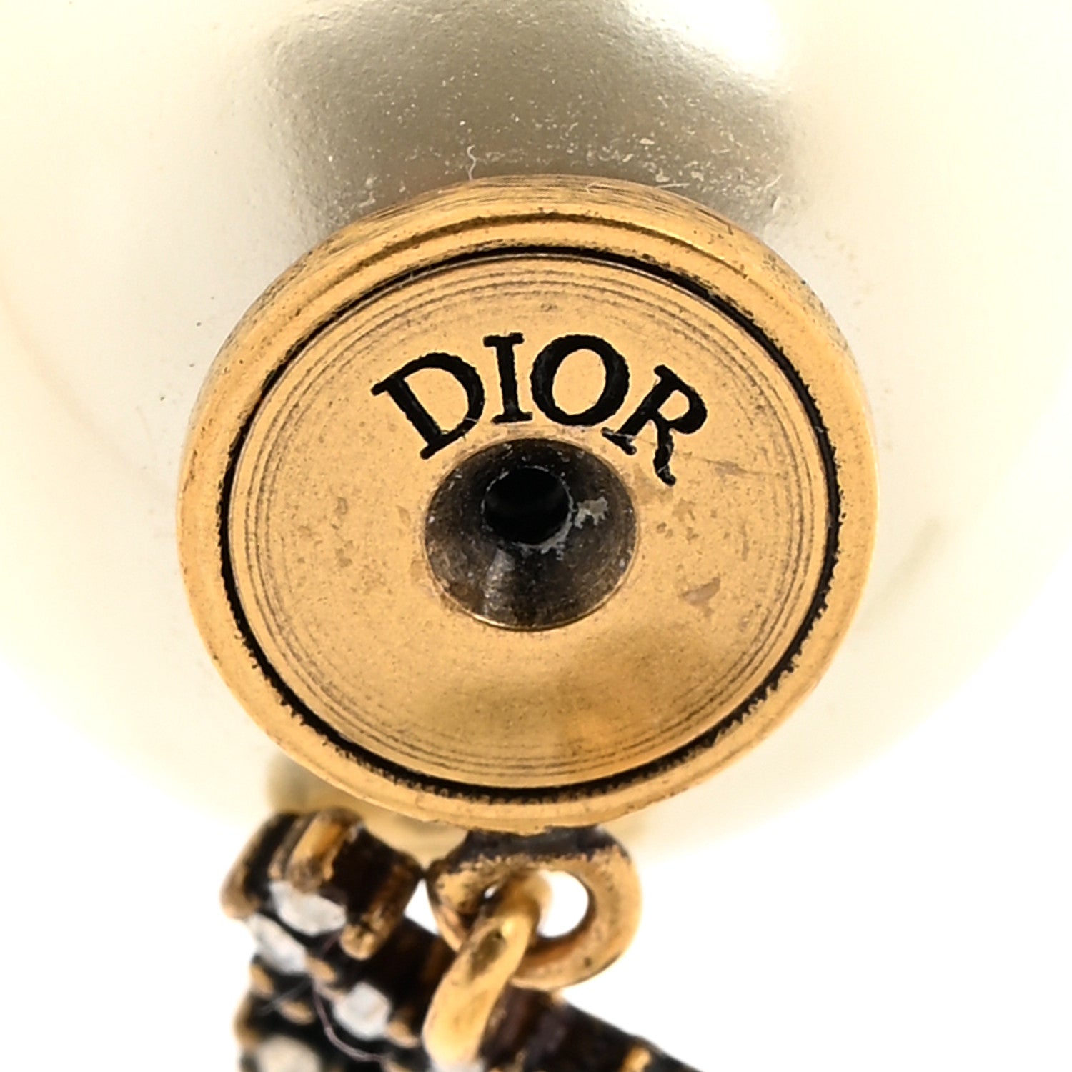 Christian Dior Pearl Crystal J'Adior Tribal Earrings Gold 4 of 5