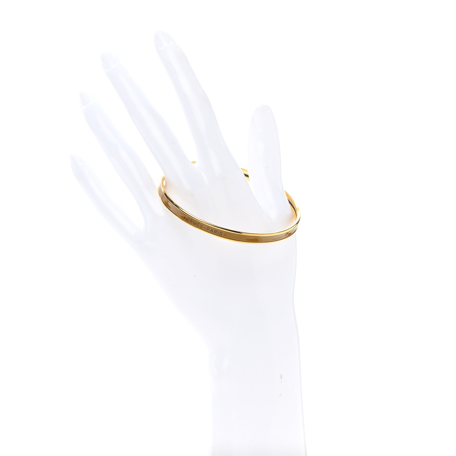 Hermes Enamel Uni Bangle Bronze Dore 2 of 6