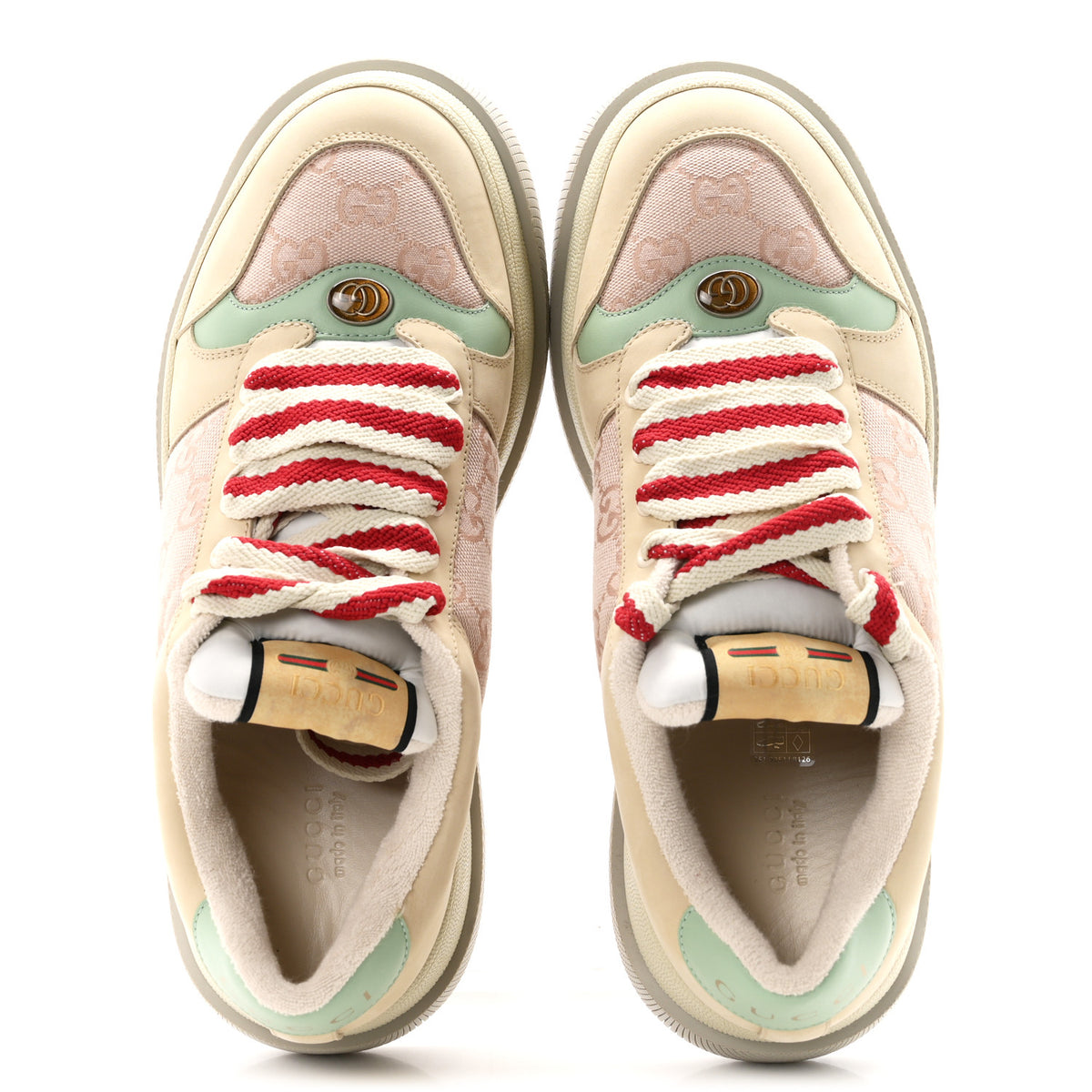 Gucci New Canvas GG Monogram Nubuck Womens Screener 50mm Sneakers 41 Skin Rose Dark Skin Rose Multicolor 2 of 10