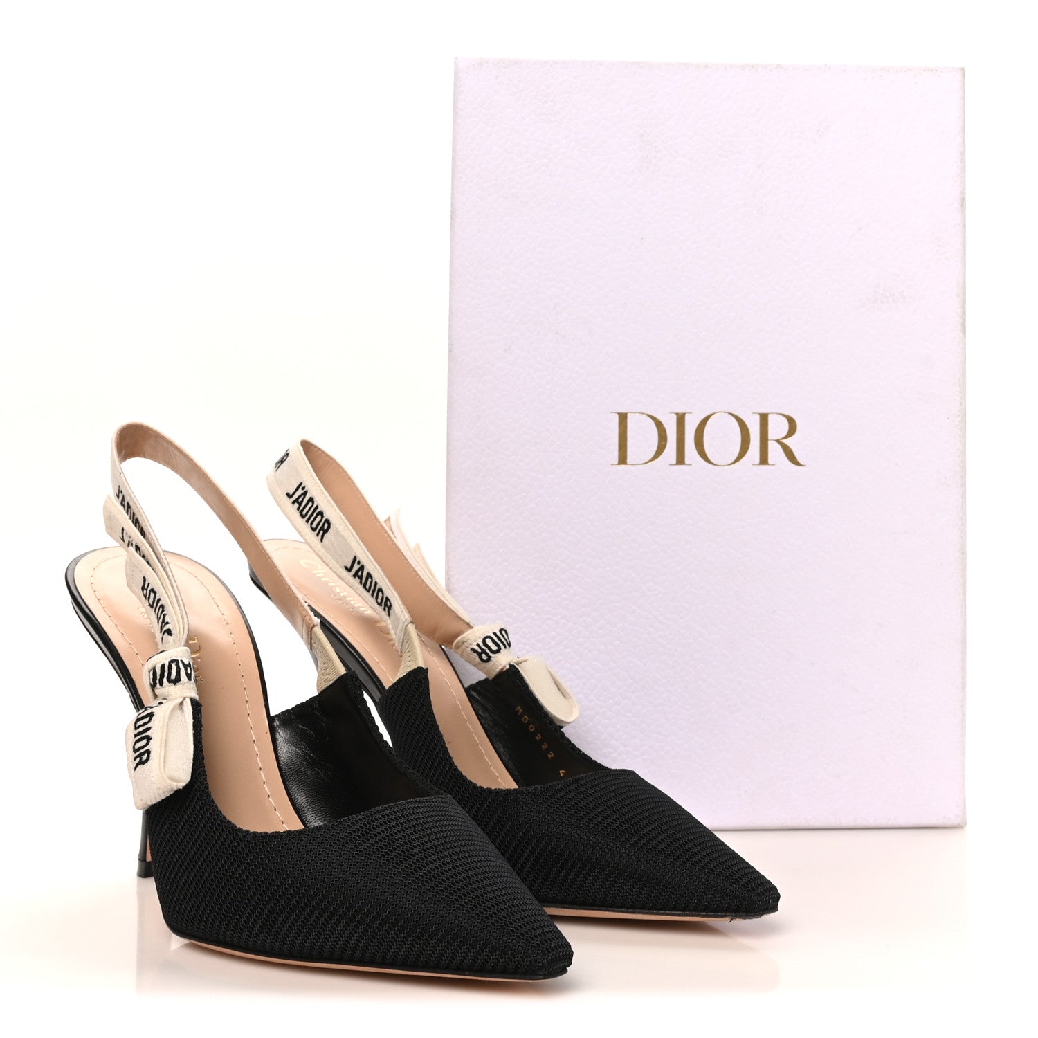 Christian Dior Technical Canvas Ribbon J Adior Slingback 100mm Pumps 40 Black 9 of 9